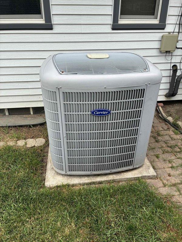 Responded to no cooling complaint on Carrier split system. Upon arrival, diagnosed thermostat thermal lockout which had caused the air conditioning system to shut down. Reset thermostat and verified proper system operation. Inspected outdoor condensing unit and indoor air handler, confirming both components returned to normal cooling mode. System tested and operating within manufacturer specifications at time of departure.