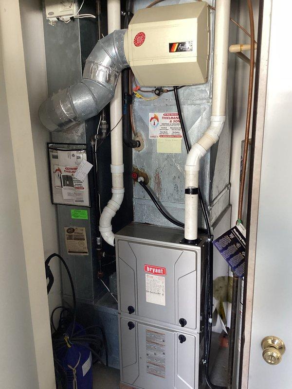 Responded to no cooling complaint on residential split system. Upon arrival, diagnosed issue and determined thermostat belt indication was erroneous, as modern residential AC systems do not utilize belts. Inspected outdoor condenser unit and indoor air handler system, verified all components operational, and confirmed system functionality. Educated homeowner on proper system operation and thermostat indicators.