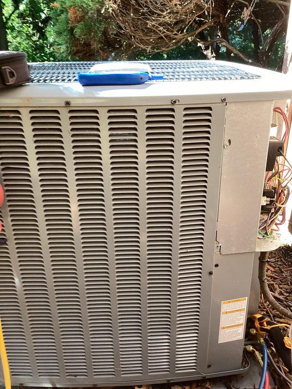 Completed prepaid membership cooling system maintenance visit on residential air conditioning unit. Performed comprehensive system inspection and diagnostics using manifold gauge set to verify refrigerant pressures and system performance. Accessed condenser unit internal components to inspect electrical connections, wiring, and copper refrigerant lines. Delivered and installed Honeywell F100 20x25x5 media air filter as part of scheduled maintenance service. All system parameters verified within normal operating range and unit operating properly upon completion of service.