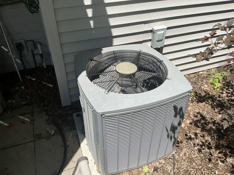 Conducted comprehensive HVAC system evaluation for complete replacement estimate at residential property. Assessed existing Armstrong Air furnace and outdoor condensing unit, documented current equipment specifications, measured installation space, evaluated ductwork and electrical infrastructure, and photographed both indoor and outdoor components to provide accurate replacement recommendations and system sizing requirements.