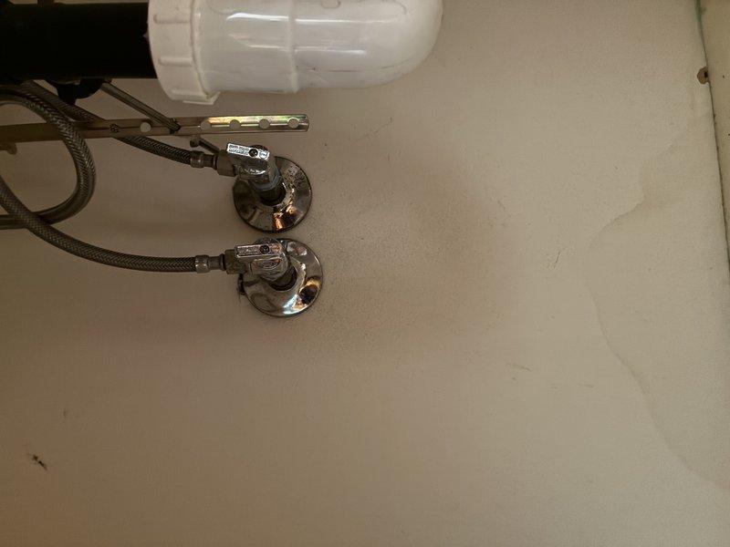 Completed installation of JMI battery backup sump pump system to provide reliable water removal and emergency backup protection during power outages. Installed new chrome-finished angle stop shut-off valves with braided flexible supply lines and decorative escutcheons, ensuring proper water supply control and code-compliant connections. All fixtures were tested for proper operation, leak-free connections verified, and system left fully functional.
