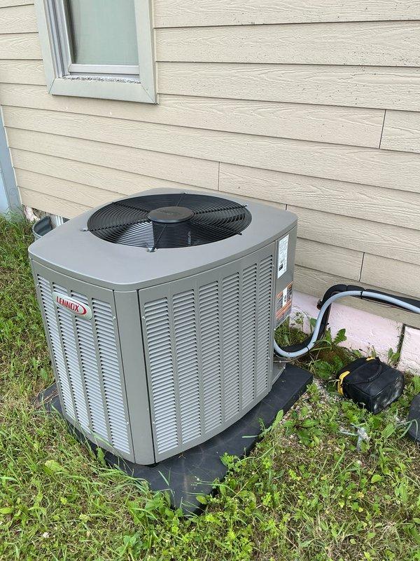 Completed comprehensive air conditioning tune-up service on residential Lennox HVAC system. Performed preventive maintenance on both indoor furnace unit and outdoor condensing unit, including inspection of all major components, refrigerant lines, electrical connections, and drainage systems. All equipment found to be operating within normal parameters with no immediate repairs required.