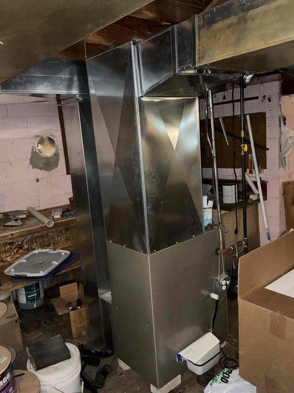 Conducted estimate for complete air conditioning system replacement at recently purchased residence with non-functional, aged outdoor unit. Assessed existing newer Carrier furnace in basement for compatibility with replacement system and documented current HVAC configuration including ductwork connections. Provided equipment recommendations and replacement options for new AC installation to restore cooling functionality to the home.