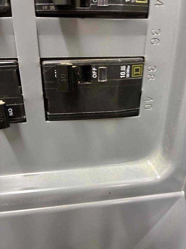 Conducted estimate for complete HVAC system replacement including natural gas furnace and air conditioning unit. Existing furnace located in basement is operational but experiencing extended run times to reach desired temperature settings due to age and decreased efficiency. Evaluated electrical panel showing 30-amp Square D circuit breaker and existing ecobee digital thermostat currently set to 74 degrees in heating mode. Recommended full system replacement to restore proper heating and cooling performance.