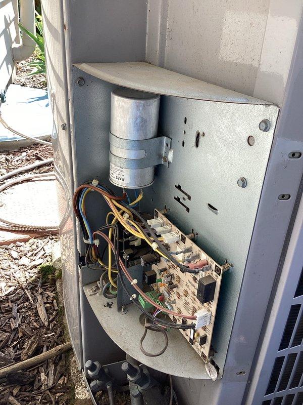 Completed routine cooling season maintenance visit under membership agreement. Performed comprehensive A/C tune-up including system inspection of evaporator coil, heat exchanger fins, and electrical components. Replaced air filter with Honeywell 16x25x4 media filter. Inspected condenser unit control board, capacitor, and all electrical connections for proper operation. Verified all wiring terminations secure and system operating within manufacturer specifications. Documented equipment condition with photos showing clean coil surfaces and properly functioning control components.
