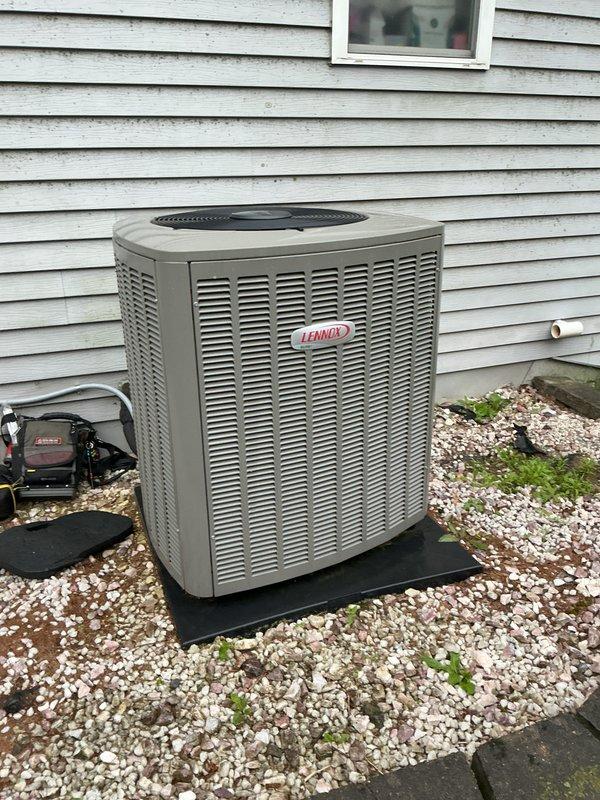 Completed scheduled cooling season maintenance visit as part of membership agreement. Performed comprehensive inspection and service of Lennox outdoor condensing unit and indoor air handler system, including filter evaluation, electrical connections check, refrigerant level assessment, and condensate drain line verification. All equipment operating within normal parameters with no deficiencies noted.