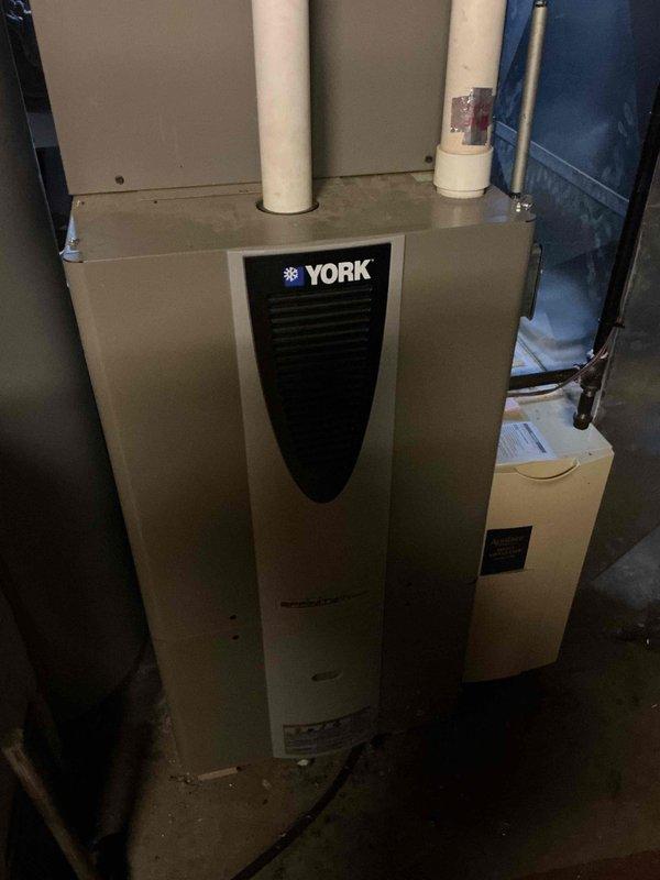 Completed preventative maintenance tune-up on York furnace and outdoor condensing unit. Performed system inspection, verified proper operation of all components, and documented equipment condition with photographs for service records.