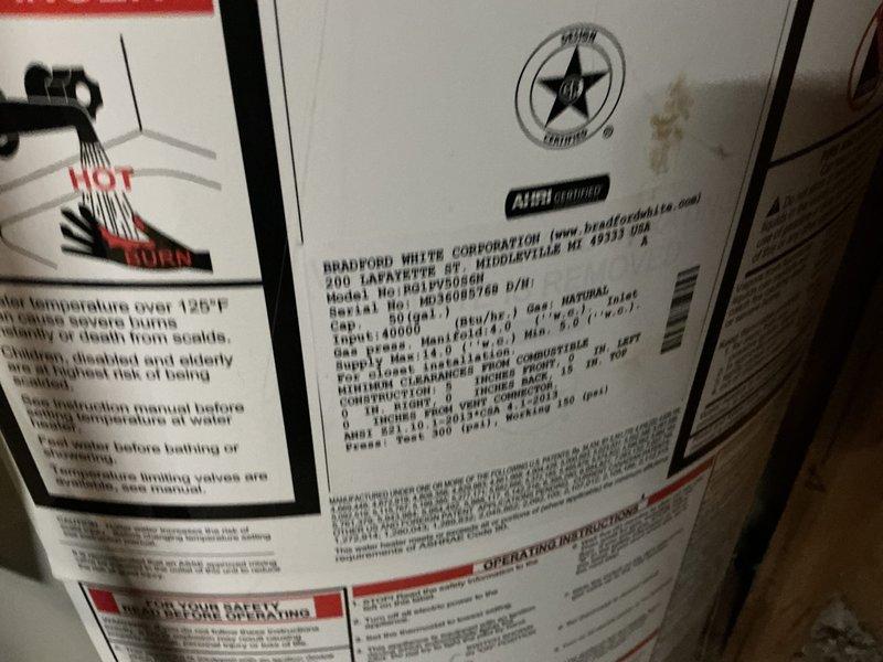 Conducted on-site evaluation of residential water heater experiencing active leak from bottom of unit. Inspected Bradford White water heater installation and confirmed structural failure at tank base, indicating internal corrosion and compromised integrity. Documented existing plumbing configuration including copper supply lines with shutoff valve, PVC drainage system, and current water heater placement in basement utility area. Provided comprehensive replacement estimate for new water heater installation to address failed unit and prevent further water damage.