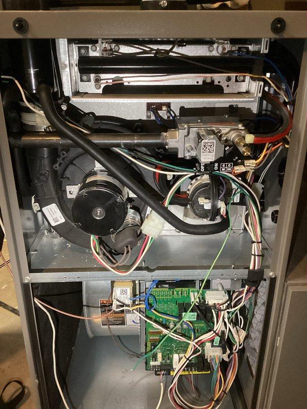Completed comprehensive seasonal tune-up on Lennox furnace and air conditioning system, including full system inspection, component testing, and performance verification. Inspected blower motor assembly, gas valve connections, control board operation, and all electrical connections; verified proper airflow, tested safety controls, and confirmed all mechanical and electrical components operating within manufacturer specifications. System left in optimal working condition with no deficiencies noted.