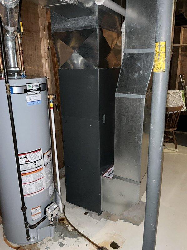 Conducted furnace replacement estimate for basement-located HVAC system. Assessed existing gas furnace and ductwork configuration, documented current equipment specifications and installation layout, and provided recommendations for replacement unit sizing and installation requirements.