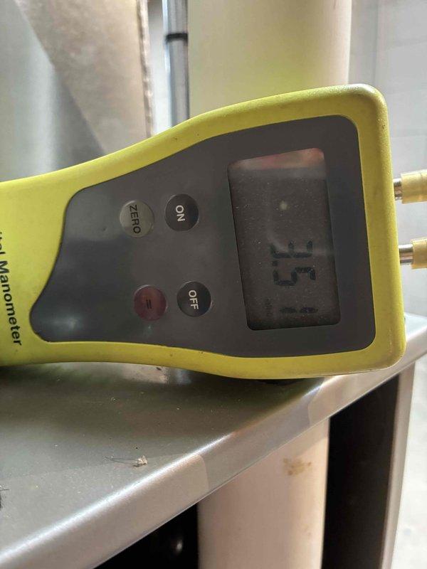 Performed comprehensive furnace tune-up and combustion analysis using Testo 310 II flue gas analyzer, recording stack temperature of 94.7°F, oxygen level of 8.6%, and carbon monoxide readings of 7 ppm undiluted and 12 ppm air-free, all within acceptable parameters. Verified gas pressure at 53 units using digital manometer to ensure proper fuel delivery and system efficiency. All combustion safety checks passed, and unit is operating within manufacturer specifications.