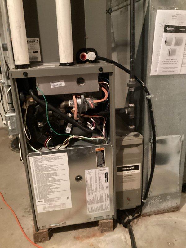 Completed prepaid heating maintenance visit on residential furnace system. Performed comprehensive diagnostic testing using combustion analyzer to verify proper gas combustion efficiency, oxygen levels, and carbon monoxide output within manufacturer specifications. All readings displayed normal operating parameters. Conducted thorough visual inspection of furnace cabinet interior, including blower assembly, control board functionality, refrigerant line connections, and electrical wiring integrity. Confirmed proper operation of all system components with no issues identified.