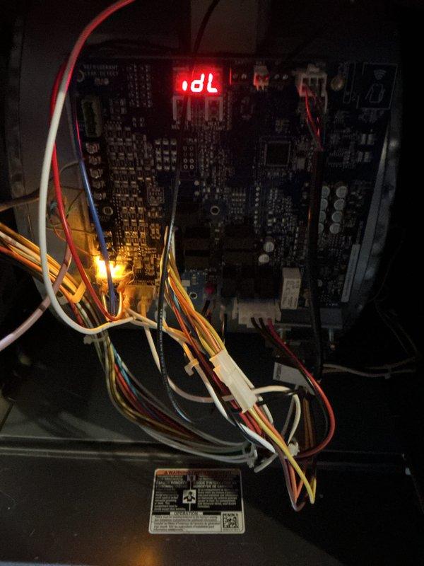 Completed comprehensive furnace tune-up and maintenance service. Inspected control board and electrical components, verified proper operation of all safety controls and ignition system, and replaced air filter as requested. Thermostat confirmed operating correctly at 71°F setpoint with all heating functions responding appropriately.