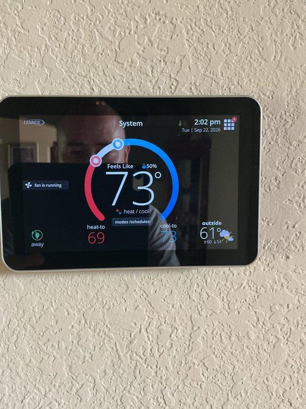 Completed comprehensive furnace tune-up on Lennox system with smart thermostat control. Performed standard maintenance including blower wheel inspection and cleaning, which showed normal operation with no debris accumulation. Customer reported uneven heating and cooling distribution throughout the home; inspected airflow and verified thermostat programming, recommended professional duct cleaning and possible ductwork assessment to address comfort issues in underserved rooms.