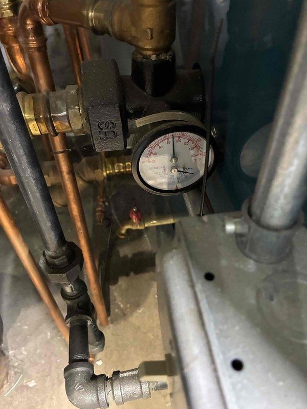 Completed scheduled boiler tune-up and maintenance inspection as part of recurring heating system service. Performed comprehensive system evaluation including inspection of heat exchanger, burner assembly, pressure gauge readings, copper supply lines, and all plumbing connections. Verified proper operation of all mechanical components, checked pressure settings, and confirmed system is functioning efficiently for the heating season.