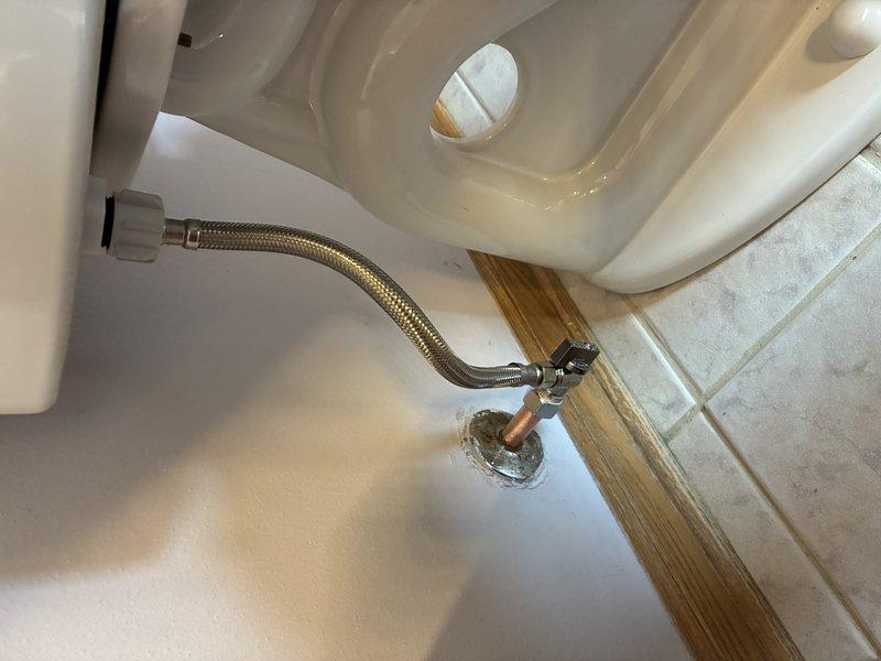 Completed installation of two new toilets in separate bathroom locations per approved estimate. Connected water supply lines to shut-off valves using flexible braided metal supply lines, secured all mounting hardware to floor flanges, and verified proper seating of wax rings to ensure leak-free seals. Tested both fixtures for proper flush operation, fill valve function, and inspected all connections for leaks before completing the installation.