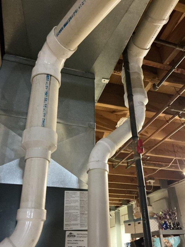 Completed annual tune-up and maintenance on Amana furnace model DM96VC0803BNAA, 80,000 BTU/HR unit. Inspected condensate drain system, verified proper operation of all components, and confirmed equipment is functioning within manufacturer specifications.