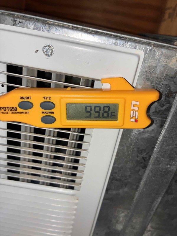 Completed prepaid heating maintenance visit on residential HVAC system. Performed comprehensive system inspection and documented equipment conditions with thermal imaging showing supply air temperature of 298°F at air handler unit. Inspected and noted existing Honeywell MERV 11 air filter (16x25x4) with installation date of 7-18-26 and 12-month replacement recommendation. System operating within normal parameters with no immediate service needs identified at time of visit.