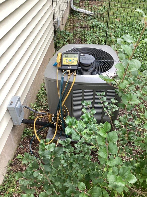 Completed comprehensive tune-up service on residential HVAC system including gas furnace and air conditioning condenser unit. Performed full system inspection with internal component access, verified all electrical connections and gas valve operation on furnace, and conducted refrigerant pressure diagnostics on AC unit using manifold gauges to ensure optimal cooling performance.