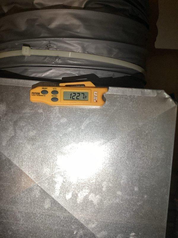 Completed comprehensive tune-up service on both furnace and air conditioning systems for new homeowner. Performed standard maintenance procedures including system inspection, temperature diagnostics, and operational testing. Supply air temperature measured at 122.7°F on heating system and return air at 76°F, indicating proper temperature differential and system performance. Provided customer education on routine maintenance requirements including filter change intervals and system monitoring recommendations for first-time HVAC system owner.