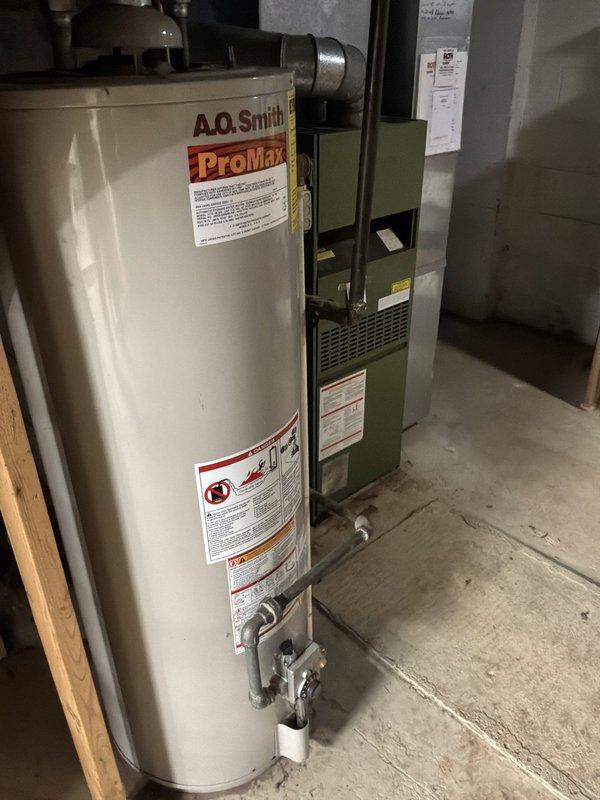 Provided estimate for replacement of main water shut-off valve located in basement utility area. Assessed existing plumbing configuration including water supply lines, shutoff valve accessibility near water heater and furnace equipment, and determined scope of work required for valve replacement to restore proper water system control.