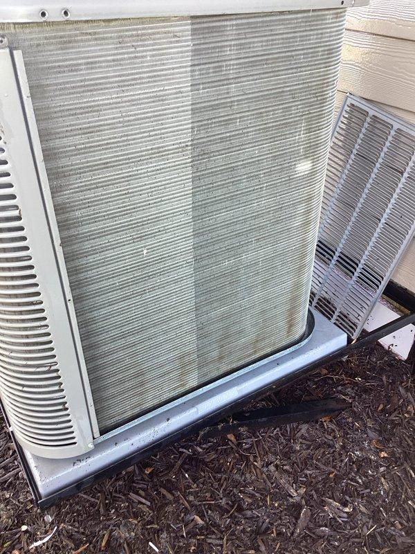 Completed comprehensive furnace and air conditioning tune-up maintenance on residential HVAC system. Inspected and serviced interior control panel components including circuit board, relays, and electrical connections; replaced 20x25x4 air filter as specified. Examined outdoor condensing unit, noting greenish discoloration on aluminum coil fins consistent with environmental exposure, and verified all mechanical components for proper seasonal operation.