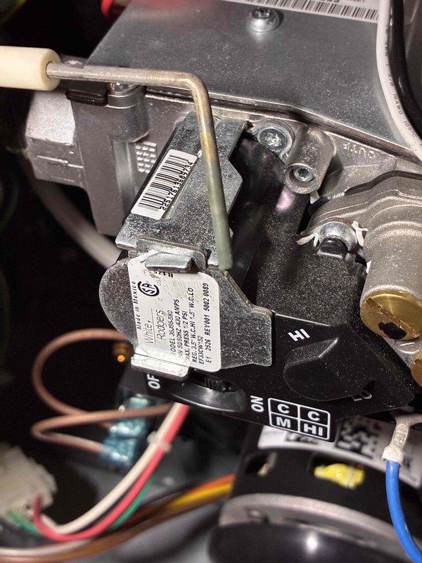 Completed comprehensive tune-up on residential HVAC system, including inspection of gas valve assembly, electrical connections, and verification of proper operation. Supply air temperature measured at 108.5°F at register, confirming adequate heating performance and system functionality within normal operating parameters.