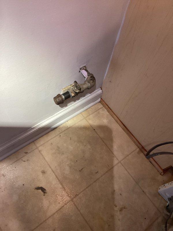 Completed diagnostic service call for gas line capping requirement. Successfully capped exposed gas line fitting protruding from wall in utility area, ensuring safe termination of unused gas supply connection. Verified proper seal and conducted safety inspection of capped line to prevent potential gas leaks.
