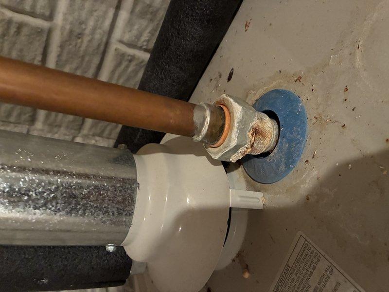 Completed comprehensive membership plumbing inspection of residential property during scheduled morning visit. Documented plumbing system conditions including copper pipe connections, wall penetrations, and mechanical space installations. Inspection revealed minor corrosion and discoloration at pipe connection points with visible rust marks on metal fittings, along with exposed plumbing components in attic/crawl space area featuring copper piping, HVAC ductwork, and various brass fittings in satisfactory working condition.