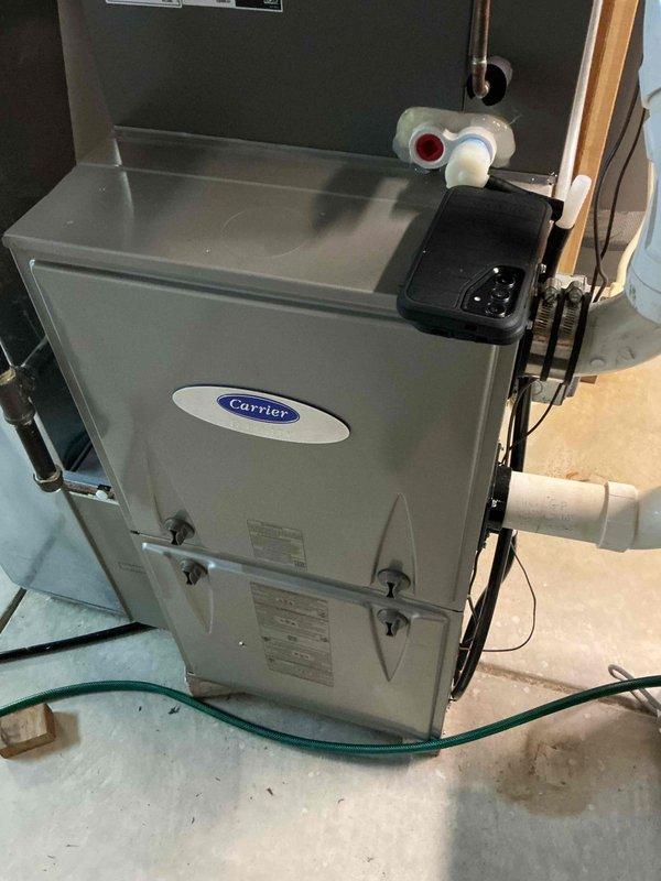 Completed comprehensive furnace tune-up on Carrier brand heating unit. Performed full system inspection including internal mechanical components, electrical connections, motor assembly, and control systems. Verified proper operation of all safety controls, cleaned burner assembly, checked gas connections, and confirmed all wiring harnesses and color-coded electrical connections were secure and functioning correctly.