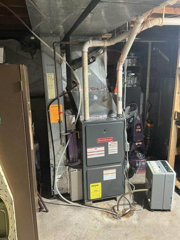 Responded to emergency service call for furnace system evaluation. Upon inspection, found existing Goodman furnace unit in basement mechanical room required red-tagging due to safety concerns. Completed comprehensive assessment of HVAC system including ductwork, ventilation components, and auxiliary equipment. Provided detailed replacement estimate for new furnace installation. Coordinated installation scheduling to accommodate customer's extended absence, arranging access through local family members for completion during two-month travel period with confirmed two to four-hour arrival window and advance notification protocol.