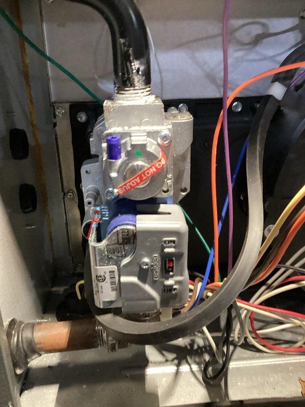 Responded to no heat call following thermostat replacement. Upon arrival, diagnosed furnace control issue preventing system operation. Inspected gas valve assembly, blower motor components, and verified all electrical connections were properly configured. Identified wiring discrepancy from recent thermostat installation that interrupted communication between thermostat and furnace control board. Corrected thermostat wiring to manufacturer specifications, restored proper 24V control circuit, and cycled system through multiple heating cycles to confirm reliable operation. Furnace now heating normally with all safety controls functioning as designed.