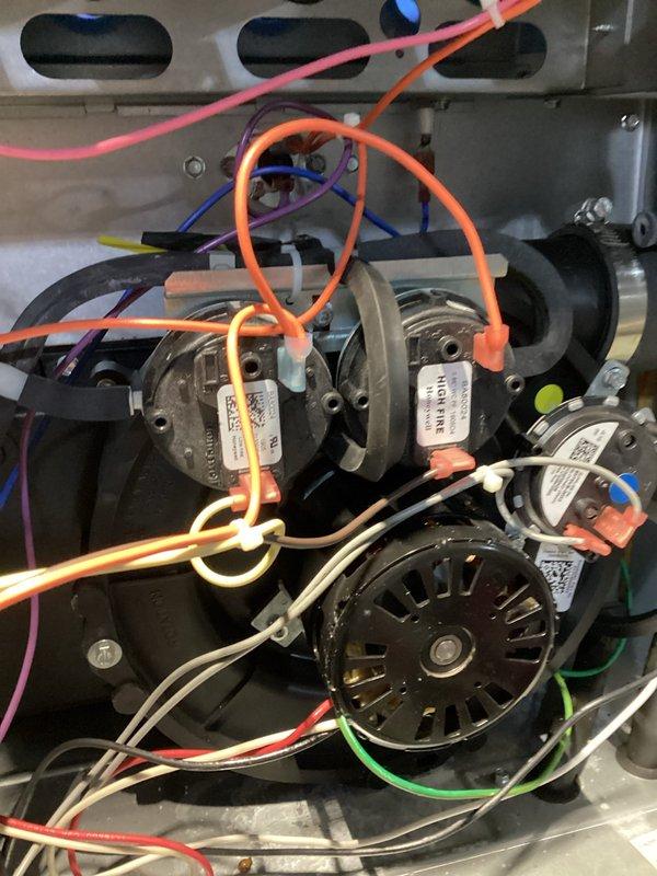 Responded to no heat call following thermostat replacement. Upon arrival, diagnosed furnace control issue preventing system operation. Inspected gas valve assembly, blower motor components, and verified all electrical connections were properly configured. Identified wiring discrepancy from recent thermostat installation that interrupted communication between thermostat and furnace control board. Corrected thermostat wiring to manufacturer specifications, restored proper 24V control circuit, and cycled system through multiple heating cycles to confirm reliable operation. Furnace now heating normally with all safety controls functioning as designed.