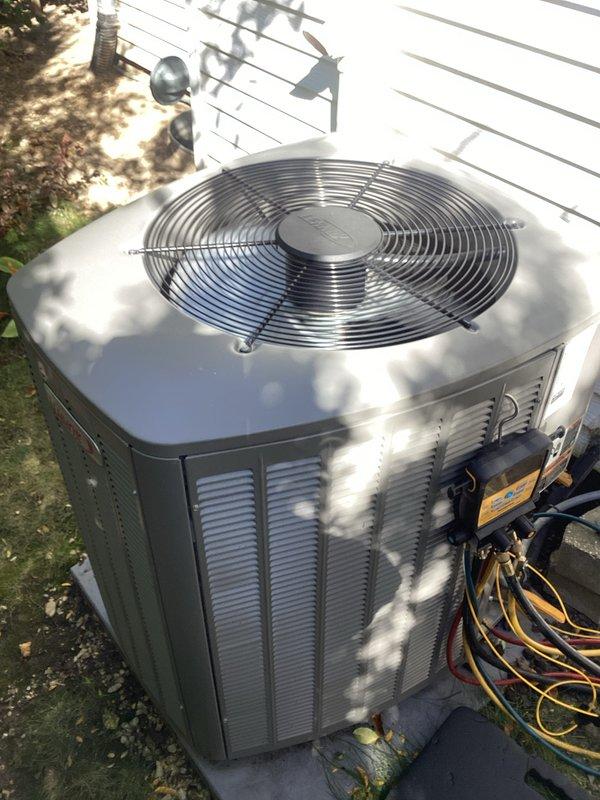 Completed comprehensive tune-up service on both furnace and air conditioning system. Performed standard maintenance procedures including inspection of condensate drain assembly with copper refrigerant lines, verified proper operation of outdoor condenser unit, and conducted system diagnostics with manifold gauges to ensure optimal performance of both heating and cooling equipment.