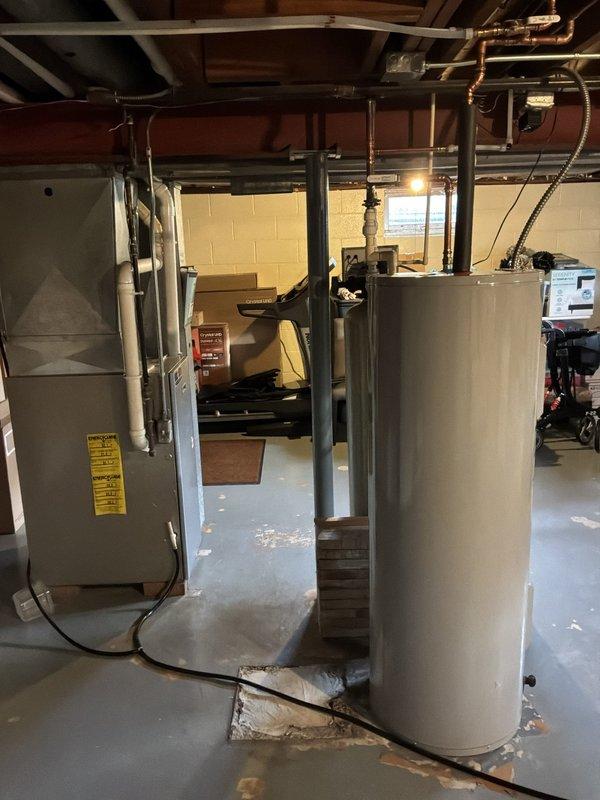 Conducted on-site evaluation for installation of second water heater to supplement existing unit experiencing rapid hot water depletion. Assessed current mechanical room configuration including existing water heater, water treatment systems, and available space for additional unit installation. Documented existing plumbing connections, electrical service capacity, venting requirements, and necessary modifications to accommodate dual water heater system.