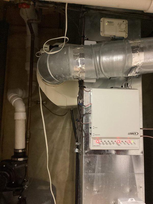 Completed comprehensive furnace tune-up and dehumidifier maintenance as part of recurring membership heating visit. Inspected Lennox HVAC system including control unit, ductwork connections, and all mechanical components; verified proper operation of all switches and indicators. All equipment found to be functioning within normal parameters with no issues requiring immediate attention.