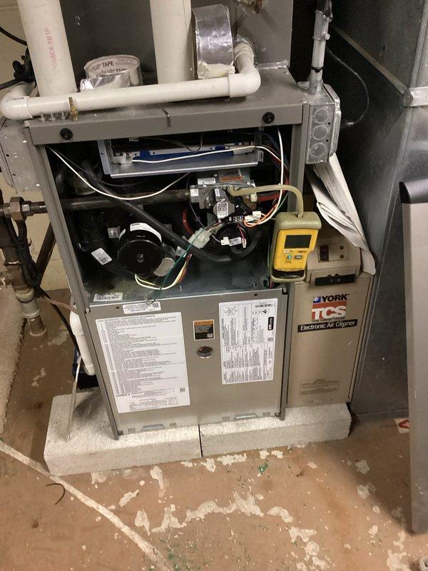 Completed seasonal tune-up maintenance on both the furnace and air conditioning systems. Performed comprehensive inspection of the York furnace unit, including internal component check, blower motor assessment, gas valve inspection, and electrical connections verification. Conducted diagnostic testing on both systems with all readings within normal operating parameters. Both heating and cooling systems are functioning properly with no issues identified during inspection.