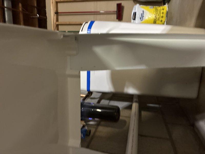 Responded to callback for utility sink installation correction. Upon arrival, assessed the mounting situation and determined that the original sink bolts were not properly secured. Reinstalled sink with bolts correctly anchored into the concrete floor using appropriate fasteners and adjustable leveling feet to ensure stable, level positioning of the utility sink unit.