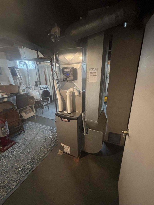Installed a new Lennox gas furnace with new PVC intake and exhaust venting, connecting it to the existing supply plenum and ductwork while reusing the existing filter cabinet and return-air box. Mounted and wired an Ecobee Lite smart thermostat, then verified proper blower operation, ignition sequence, and system startup.