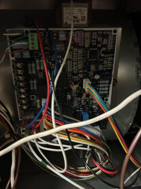 Performed a seasonal tune-up on the HVAC system, including inspection of the condensate drain line, which the customer reported had a history of clogging, and verification of proper drainage. Inspected the thermostat and the air handler control board, confirming secure wiring connections with no signs of damage, corrosion, or burn marks.