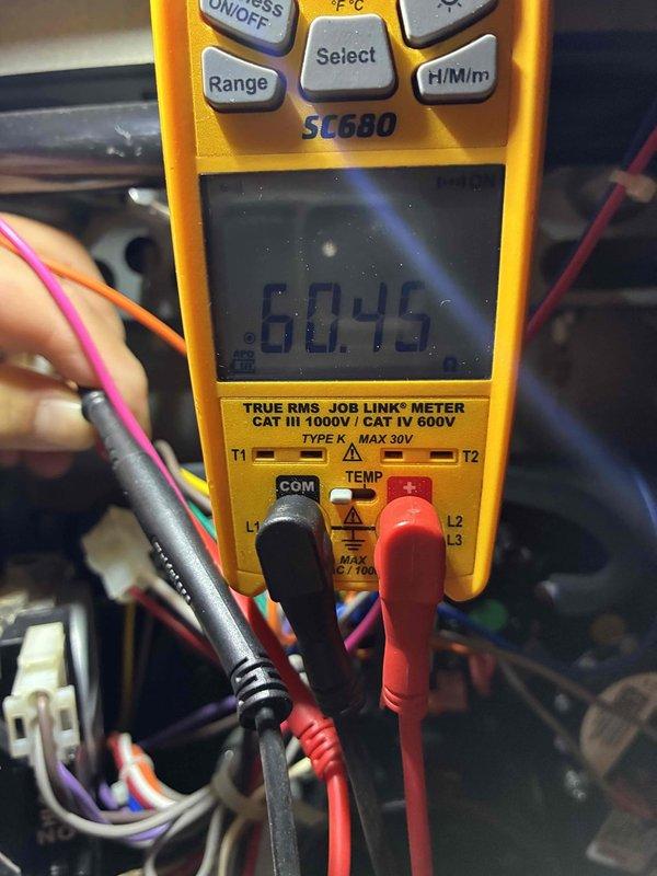 Performed a seasonal tune-up on the HVAC system, including electrical diagnostics with a True RMS clamp meter to verify component readings and inspect the control wiring. Used a digital thermometer to measure system temperatures and confirm proper operation. No visible frost, corrosion, or cracking was observed, and the system was left operating normally.