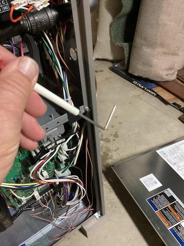 Performed a seasonal tune-up on the furnace and humidifier system, inspecting the cabinet, wiring, and flame sensing components for proper operation. Found the humidifier water panel pad heavily scaled with mineral buildup and replaced it with a new pad to restore proper humidification performance. Verified the 15x25x4 media filter fit and system operation, with no visible damage, rust, or frost noted.