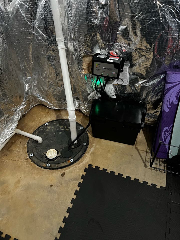 Installed a new battery back up sump pump system in Accokeek, Maryland 