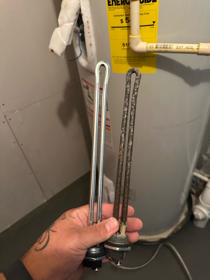 Installed new elements in a 80 gallon electric water heater in Severna Park, MD 