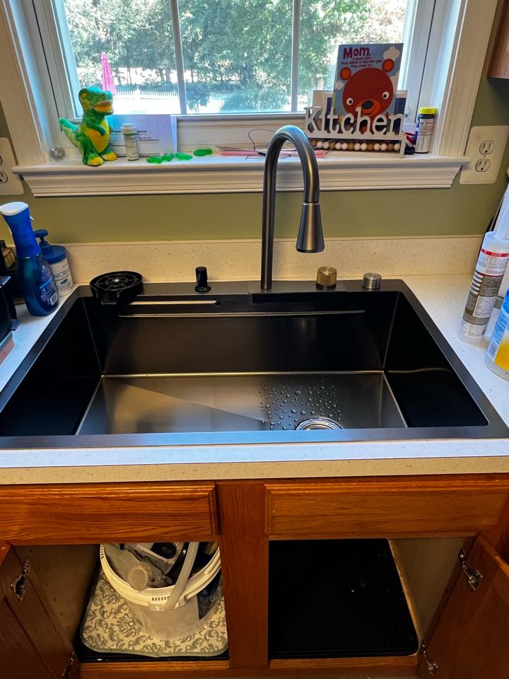 Installed a new customer provided sink and faucet in Charlotte Hall, Maryland