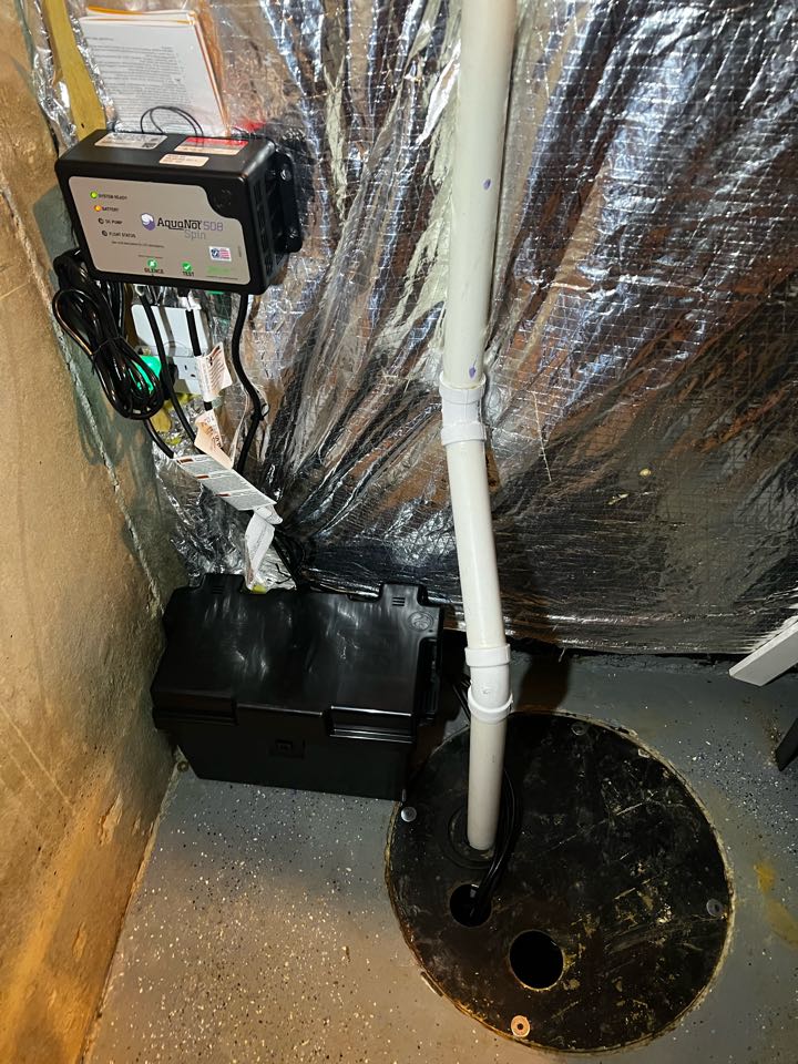 Installed a new battery backup sump pump system in Accokeek, Maryland 