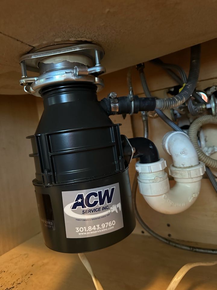 Installed a new garbage disposal in Waldorf, MD 