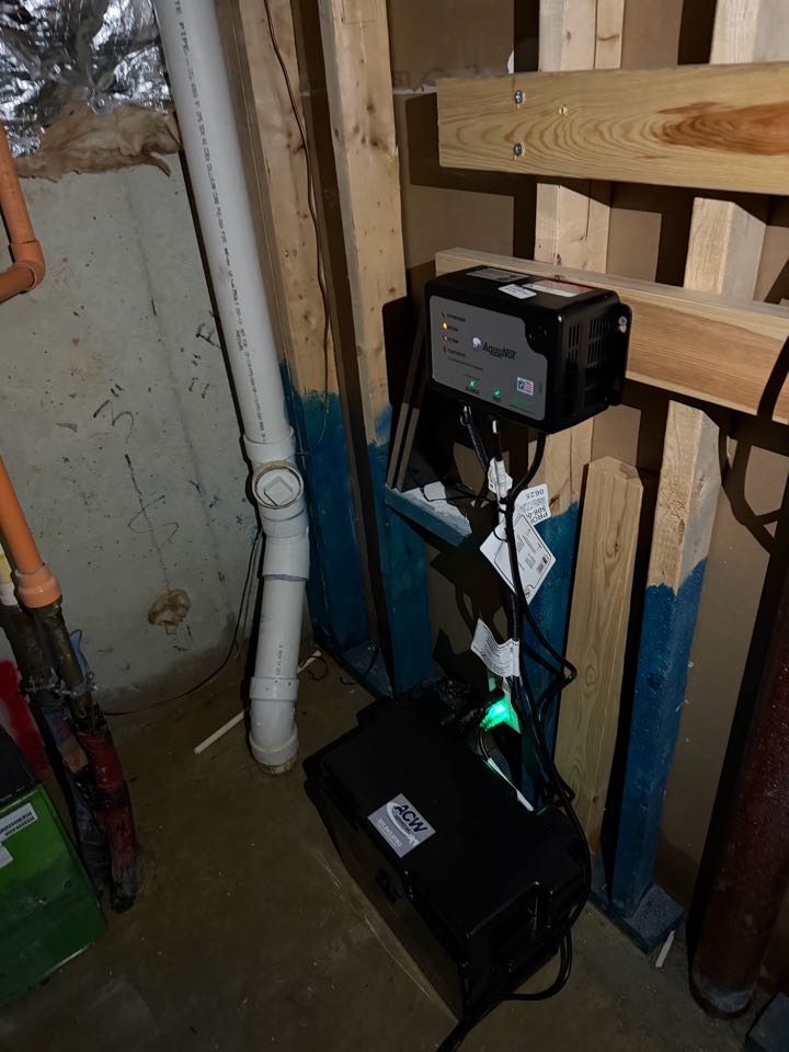 Installed new sump pump and battery back up system in Waldorf, MD 