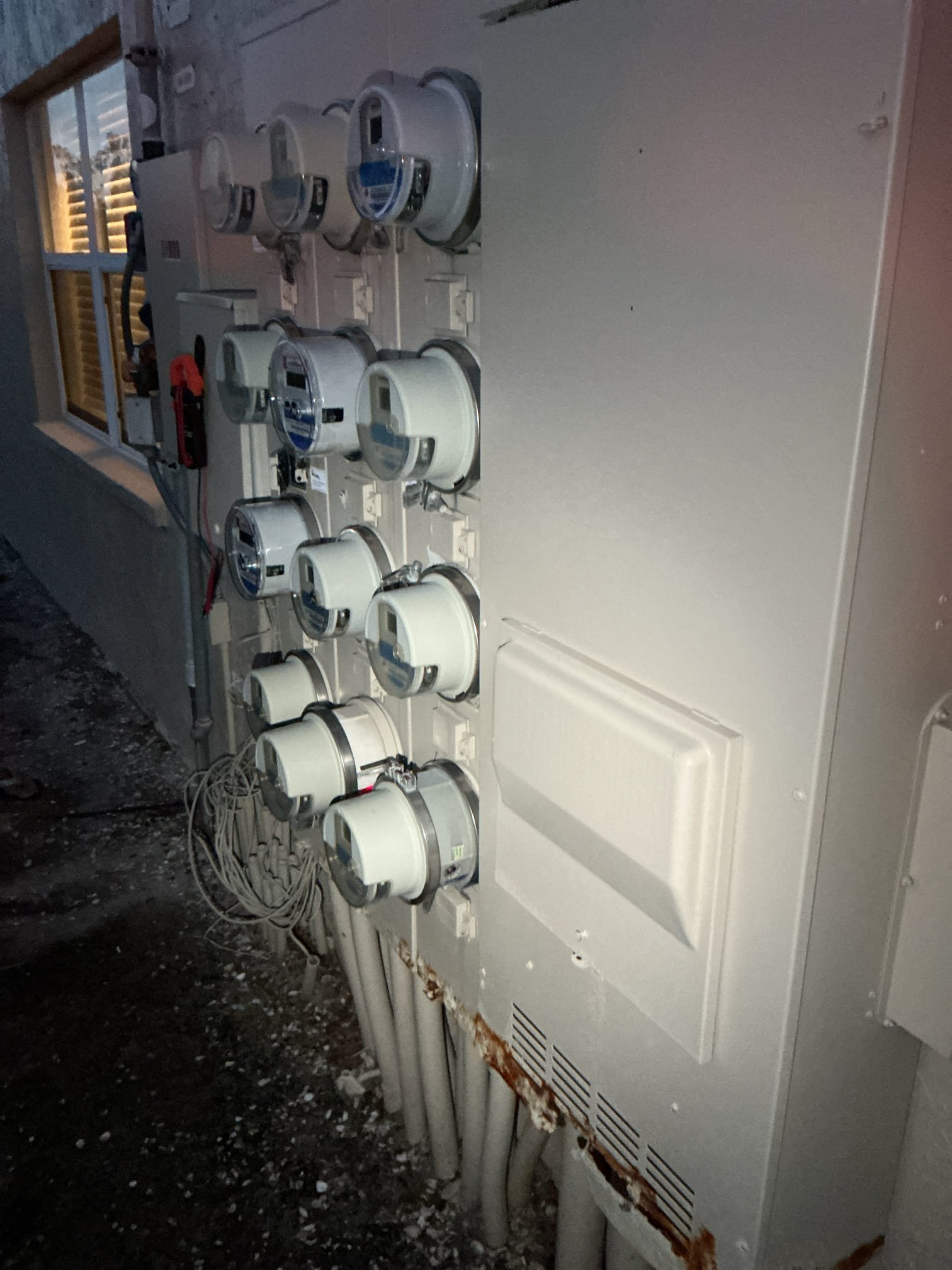 Today I came out to your residence for no power in the home. When I arrived, we looked in the main electrical panel and saw all breakers were on, but home did not have power. Afterwards, we looked at the disconnect outside. We then discussed the electrical system at the home. You let me know that previously you had your indoor panel upgraded from a Challenger panel to a square D QO panel. I then began my investigation to figure out what was going on in the home. After flipping the main breaker in the desk back on, I tested power in the home. I had proper power at all breakers. I then began investigating more of what was going on with the system. After further research, I found the whole bottom of the meter pack was rusted out. I could look from the bottom up and see the guts and wires on the inside of the meter pack. You also have a Challenger 12 gang meter pack. Power is back on and I informed you to keep it late tonight and do not use any big appliances. I informed you that if your b