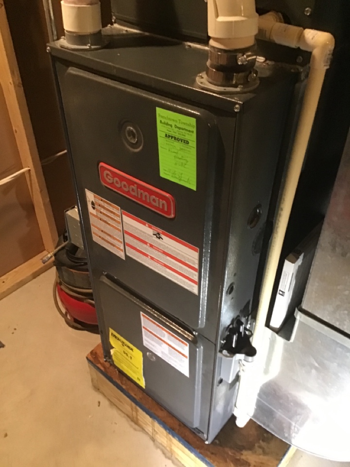 Heat repair on a Goodman furnace. Furnace leaking water